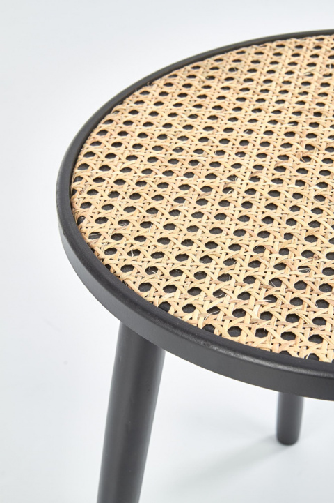 Halmar ława JAKARTA MDF lakierowany drewno lite czarny / naturalny rattan fi39 Halmar ława JAKARTA MDF lakierowany drewno lite czarny / naturalny rattan fi39
