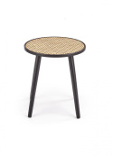 Halmar ława JAKARTA MDF lakierowany drewno lite czarny / naturalny rattan fi39 Halmar ława JAKARTA MDF lakierowany drewno lite czarny / naturalny rattan fi39