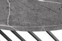 Halmar ława MINERWA blat - popielaty marmur, stelaż - czarny stal malowana proszkowo fi80