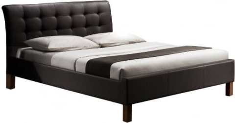 ŁÓŻKO DWUOSOBOWE do sypialni SAMARA 160x200 Halmar ekoskóra CZARNE ŁÓŻKO DWUOSOBOWE do sypialni SAMARA 160x200 Halmar ekoskóra CZARNE