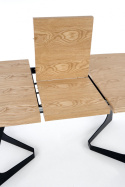 STÓŁ ROZKŁADANY PROSTOKĄTNY VELDON Halmar 160-200 x 90 BLAT - DĄB NATURALNY MDF + OKLEINA NOGI STAL MALOWANA PROSZKOWO - CZARNE STÓŁ ROZKŁADANY PROSTOKĄTNY VELDON Halmar 160-200 x 90 BLAT - DĄB NATURALNY MDF + OKLEINA NOGI STAL MALOWANA PROSZKOWO - CZARNE