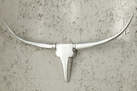 Invicta Interior poroże BULL 75 cm - ozdoba dekoracja ścienna dekoracyjne poroże wykonane z aluminium z lśniącym wykończeniem Invicta Interior poroże BULL 75 cm - ozdoba dekoracja ścienna dekoracyjne poroże wykonane z aluminium z lśniącym wykończeniem