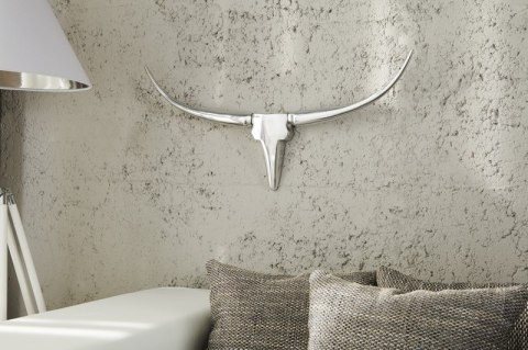 Invicta Interior poroże BULL 75 cm - ozdoba dekoracja ścienna dekoracyjne poroże wykonane z aluminium z lśniącym wykończeniem Invicta Interior poroże BULL 75 cm - ozdoba dekoracja ścienna dekoracyjne poroże wykonane z aluminium z lśniącym wykończeniem