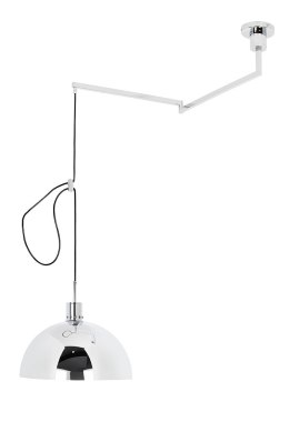 King Home Lampa wisząca ROTA 360 srebrny chrom - regulowany srebrny stelaż - czarny regulowany kabel, srebrny klosz