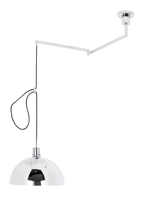 LAMPA WISZĄCA ROTA 360 SREBRNY CHROM - REGULOWANY SREBRNY stelaż CZARNY kabel SREBRNY klosz E27 King Home