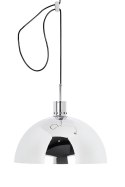 LAMPA WISZĄCA ROTA 360 SREBRNY CHROM - REGULOWANY SREBRNY stelaż CZARNY kabel SREBRNY klosz E27 King Home