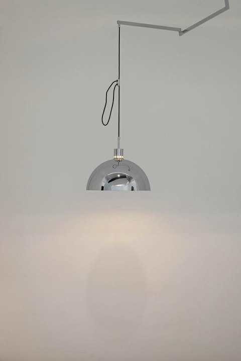 LAMPA WISZĄCA ROTA 360 SREBRNY CHROM - REGULOWANY SREBRNY stelaż CZARNY kabel SREBRNY klosz E27 King Home LAMPA WISZĄCA ROTA 360 SREBRNY CHROM - REGULOWANY SREBRNY stelaż CZARNY kabel SREBRNY klosz E27 King Home
