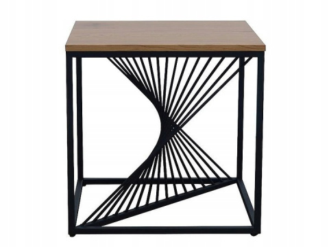 SIGNAL ŁAWA kwadratowa ORION MDF + OKLEINA DĄB/CZARNY METAL 55X55 -stolik okolicznościowy do salonu, blat mdf, stelaż czarny SIGNAL ŁAWA kwadratowa ORION MDF + OKLEINA DĄB/CZARNY METAL 55X55 -stolik okolicznościowy do salonu, blat mdf, stelaż czarny