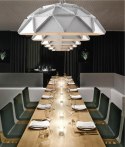 Lampa wisząca SPUTNIK metalowa - srebrbrna na zewnątrz, biała wewnątrz Lampa wisząca SPUTNIK metalowa - srebrbrna na zewnątrz, biała wewnątrz