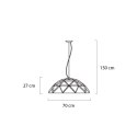 Lampa wisząca SPUTNIK metalowa - srebrbrna na zewnątrz, biała wewnątrz Lampa wisząca SPUTNIK metalowa - srebrbrna na zewnątrz, biała wewnątrz