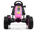 Milly Mally Pojazd Gokart na pedały Rocket Pink Różowy aerodynamiczna sylwetka regulowane sportowe siedzisko hamulec 3 lata+