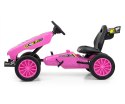 Milly Mally Pojazd Gokart na pedały Rocket Pink Różowy aerodynamiczna sylwetka regulowane sportowe siedzisko hamulec 3 lata+