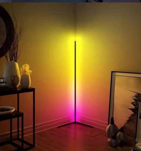 Moosee MOOSEE lampa podłogowa LED CORNER RGB czarna metalowa pilot w zestawie Moosee MOOSEE lampa podłogowa LED CORNER RGB czarna metalowa pilot w zestawie