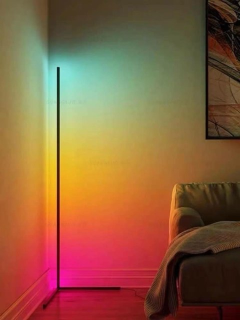 Moosee MOOSEE lampa podłogowa LED CORNER RGB czarna metalowa pilot w zestawie Moosee MOOSEE lampa podłogowa LED CORNER RGB czarna metalowa pilot w zestawie