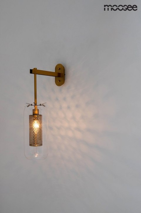 Moosee MOOSEE Kinkiet lampa ścienna LAMPION złota stal klosz szkło transparentny E14 Moosee MOOSEE Kinkiet lampa ścienna LAMPION złota stal klosz szkło transparentny E14
