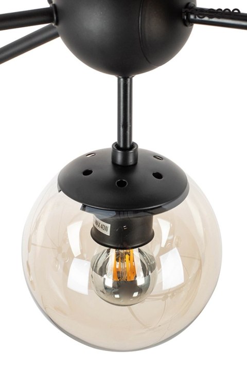 Moosee MOOSEE lampa wisząca sufitowa ASTRIFERO 10 czarna / bursztynowa - metalowa konstrukcja, klosze szklane bursztynowe Moosee MOOSEE lampa wisząca sufitowa ASTRIFERO 10 czarna / bursztynowa - metalowa konstrukcja, klosze szklane bursztynowe