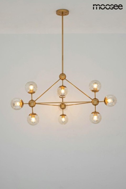 LAMPA WISZĄCA ASTRIFERO 10 metalowa ZŁOTA / KLOSZE SZKLANE BURSZTYNOWE - regulacja wysokości 10xE27 Moosee MOOSEE LAMPA WISZĄCA ASTRIFERO 10 metalowa ZŁOTA / KLOSZE SZKLANE BURSZTYNOWE - regulacja wysokości 10xE27 Moosee MOOSEE