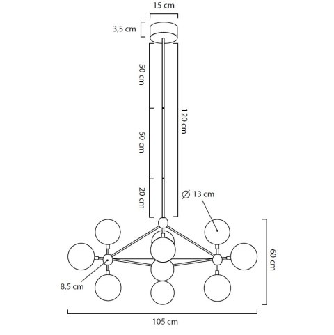 LAMPA WISZĄCA ASTRIFERO 10 metalowa ZŁOTA / KLOSZE SZKLANE BURSZTYNOWE - regulacja wysokości 10xE27 Moosee MOOSEE LAMPA WISZĄCA ASTRIFERO 10 metalowa ZŁOTA / KLOSZE SZKLANE BURSZTYNOWE - regulacja wysokości 10xE27 Moosee MOOSEE