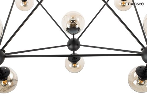 Moosee MOOSEE lampa wisząca ASTRIFERO 15 czarna / bursztynowa - stelaż metalowy, klosze szklane - regulacja wysokości Moosee MOOSEE lampa wisząca ASTRIFERO 15 czarna / bursztynowa - stelaż metalowy, klosze szklane - regulacja wysokości