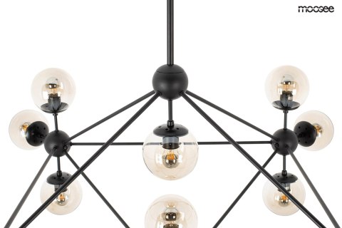 Moosee MOOSEE lampa wisząca ASTRIFERO 15 czarna / bursztynowa - stelaż metalowy, klosze szklane - regulacja wysokości Moosee MOOSEE lampa wisząca ASTRIFERO 15 czarna / bursztynowa - stelaż metalowy, klosze szklane - regulacja wysokości