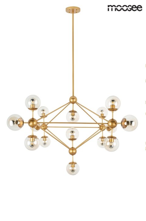 LAMPA WISZĄCA ASTRIFERO 15 ZŁOTA metal / KLOSZE SZKŁO BURSZTYNOWE - stelaż metalowy - REGULACJA WYSOKOŚCI Moosee MOOSEE LAMPA WISZĄCA ASTRIFERO 15 ZŁOTA metal / KLOSZE SZKŁO BURSZTYNOWE - stelaż metalowy - REGULACJA WYSOKOŚCI Moosee MOOSEE