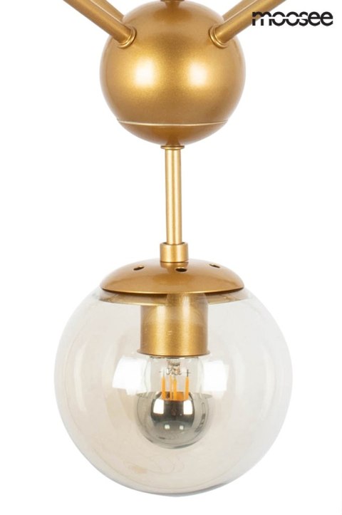 LAMPA WISZĄCA ASTRIFERO 15 ZŁOTA metal / KLOSZE SZKŁO BURSZTYNOWE - stelaż metalowy - REGULACJA WYSOKOŚCI Moosee MOOSEE LAMPA WISZĄCA ASTRIFERO 15 ZŁOTA metal / KLOSZE SZKŁO BURSZTYNOWE - stelaż metalowy - REGULACJA WYSOKOŚCI Moosee MOOSEE