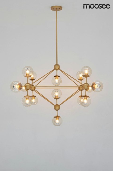 LAMPA WISZĄCA ASTRIFERO 15 ZŁOTA metal / KLOSZE SZKŁO BURSZTYNOWE - stelaż metalowy - REGULACJA WYSOKOŚCI Moosee MOOSEE LAMPA WISZĄCA ASTRIFERO 15 ZŁOTA metal / KLOSZE SZKŁO BURSZTYNOWE - stelaż metalowy - REGULACJA WYSOKOŚCI Moosee MOOSEE