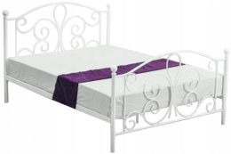 HALMAR łóżko PANAMA 120x200 cm łóżko metalowe białe - łoże do sypialni metalowe do materaca 120 x 200 cm