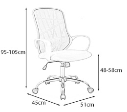 SIGNAL FOTEL OBROTOWY DEXTER RÓŻOWY/BIAŁY TILT- krzesło biurowe do biurka, kółka kauczukowe, TILT tkanina membranowa, siatka