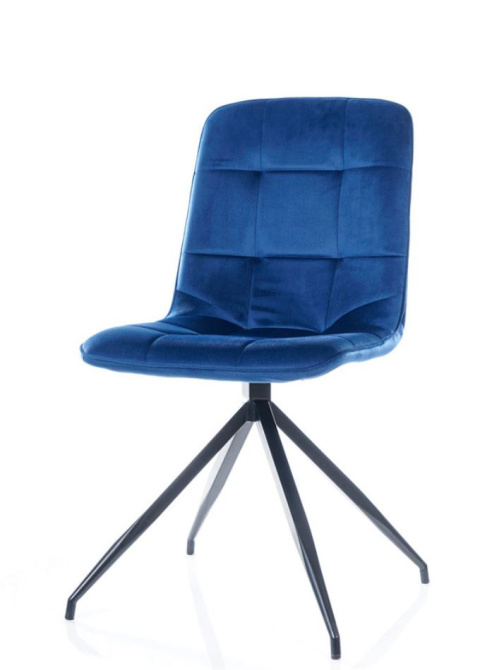 SIGNAL KRZESŁO TEXO VELVET CZARNY STELAŻ/GRANATOWE BLUVEL 86 - tapicerowane krzesło do jadalni, salonu SIGNAL KRZESŁO TEXO VELVET CZARNY STELAŻ/GRANATOWE BLUVEL 86 - tapicerowane krzesło do jadalni, salonu