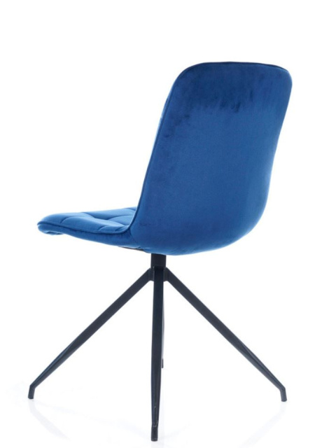 SIGNAL KRZESŁO TEXO VELVET CZARNY STELAŻ/GRANATOWE BLUVEL 86 - tapicerowane krzesło do jadalni, salonu SIGNAL KRZESŁO TEXO VELVET CZARNY STELAŻ/GRANATOWE BLUVEL 86 - tapicerowane krzesło do jadalni, salonu