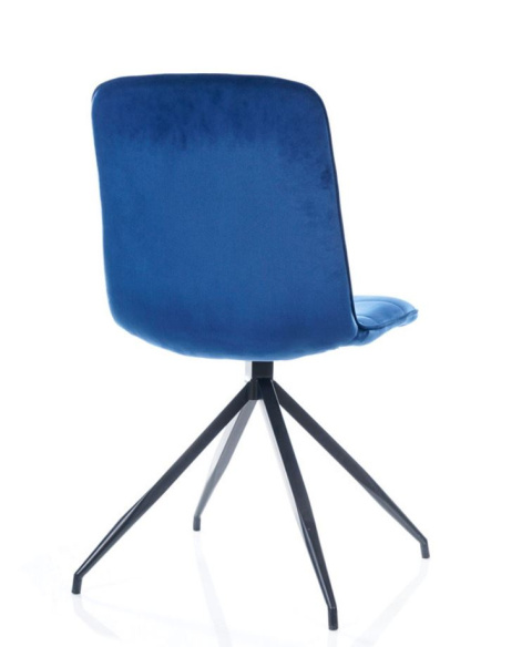 SIGNAL KRZESŁO TEXO VELVET CZARNY STELAŻ/GRANATOWE BLUVEL 86 - tapicerowane krzesło do jadalni, salonu SIGNAL KRZESŁO TEXO VELVET CZARNY STELAŻ/GRANATOWE BLUVEL 86 - tapicerowane krzesło do jadalni, salonu