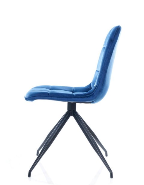 SIGNAL KRZESŁO TEXO VELVET CZARNY STELAŻ/GRANATOWE BLUVEL 86 - tapicerowane krzesło do jadalni, salonu SIGNAL KRZESŁO TEXO VELVET CZARNY STELAŻ/GRANATOWE BLUVEL 86 - tapicerowane krzesło do jadalni, salonu