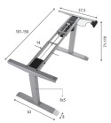 UT01-2T/A alu STELAŻ z elektryczną regulacją wysokości do biurka