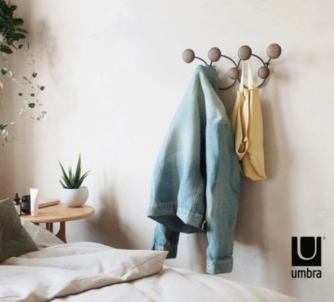 Umbra UMBRA wieszak haczyk na ubrania DOTSY 7 czarny orzech - wieszak ścienny - drewniane kulki, metalowy stelaż Umbra UMBRA wieszak haczyk na ubrania DOTSY 7 czarny orzech - wieszak ścienny - drewniane kulki, metalowy stelaż