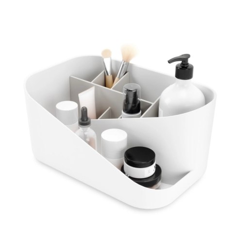 Umbra UMBRA organizer kosmetyków GLAM biało-szary - stojak na akcesoria do makijażu z przegródkami Umbra UMBRA organizer kosmetyków GLAM biało-szary - stojak na akcesoria do makijażu z przegródkami