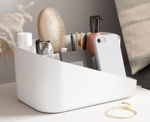 Umbra UMBRA organizer kosmetyków GLAM biało-szary - stojak na akcesoria do makijażu z przegródkami Umbra UMBRA organizer kosmetyków GLAM biało-szary - stojak na akcesoria do makijażu z przegródkami