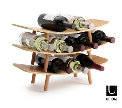 Umbra UMBRA stojak na wino VINOLA naturalny - taca na akcesoria, przekąski - możliwość sztaplowania Umbra UMBRA stojak na wino VINOLA naturalny - taca na akcesoria, przekąski - możliwość sztaplowania