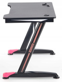 Halmar B40 biurko gamingowe czarny / czerwony oświetlenie LED MDF okleinowany / stal malowana proszkowo 100x60