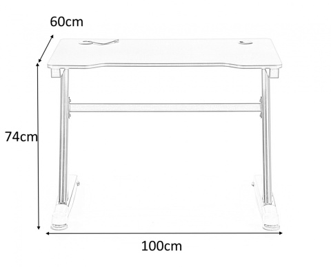Halmar B40 biurko gamingowe czarny / czerwony oświetlenie LED MDF okleinowany / stal malowana proszkowo 100x60 Halmar B40 biurko gamingowe czarny / czerwony oświetlenie LED MDF okleinowany / stal malowana proszkowo 100x60