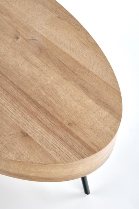 ŁAWA OWALNA Z SZUFLADĄ CAROLINA MDF okleinowany DĄB ZŁOTY /podstawa CZARNA STAL malowana proszkowo 120x60 Halmar ŁAWA OWALNA Z SZUFLADĄ CAROLINA MDF okleinowany DĄB ZŁOTY /podstawa CZARNA STAL malowana proszkowo 120x60 Halmar