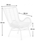 Halmar IKARO fotel czarny / naturalny / popielaty - metal, rattan syntetyczny, tkanina Halmar IKARO fotel czarny / naturalny / popielaty - metal, rattan syntetyczny, tkanina