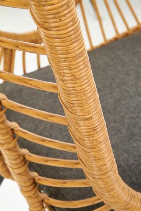 Halmar IKARO fotel czarny / naturalny / popielaty - metal, rattan syntetyczny, tkanina Halmar IKARO fotel czarny / naturalny / popielaty - metal, rattan syntetyczny, tkanina