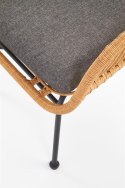 Halmar IKARO fotel czarny / naturalny / popielaty - metal, rattan syntetyczny, tkanina Halmar IKARO fotel czarny / naturalny / popielaty - metal, rattan syntetyczny, tkanina