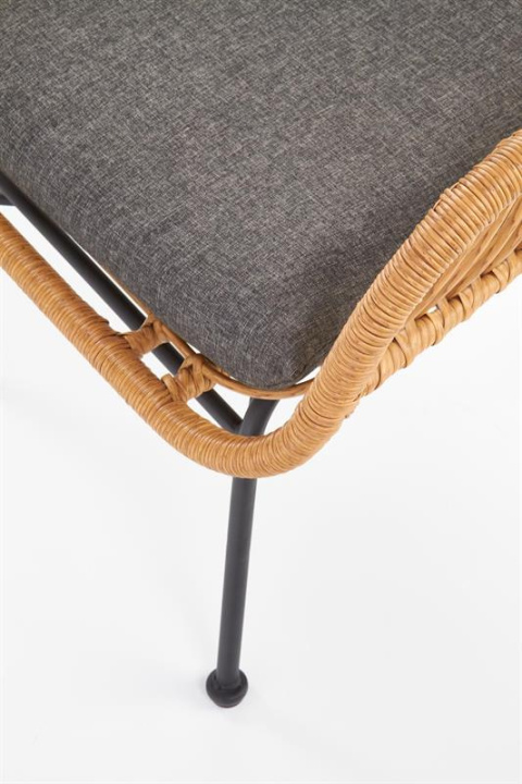 Halmar IKARO fotel czarny / naturalny / popielaty - metal, rattan syntetyczny, tkanina Halmar IKARO fotel czarny / naturalny / popielaty - metal, rattan syntetyczny, tkanina