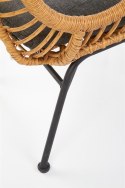Halmar IKARO fotel czarny / naturalny / popielaty - metal, rattan syntetyczny, tkanina Halmar IKARO fotel czarny / naturalny / popielaty - metal, rattan syntetyczny, tkanina