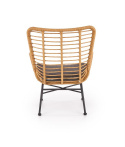 Halmar IKARO fotel czarny / naturalny / popielaty - metal, rattan syntetyczny, tkanina Halmar IKARO fotel czarny / naturalny / popielaty - metal, rattan syntetyczny, tkanina