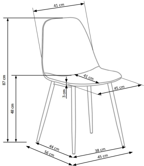 Halmar K417 krzesło ciemny zielony tkanina - velvet / stal malowana proszkowo Halmar K417 krzesło ciemny zielony tkanina - velvet / stal malowana proszkowo
