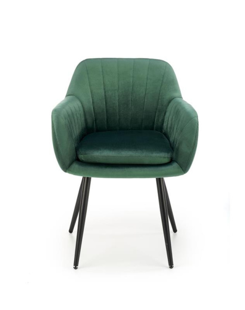 Halmar K429 krzesło do jadalni ciemny zielony tkanina velvet / stal Halmar K429 krzesło do jadalni ciemny zielony tkanina velvet / stal