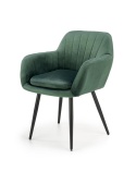 Halmar K429 krzesło do jadalni ciemny zielony tkanina velvet / stal Halmar K429 krzesło do jadalni ciemny zielony tkanina velvet / stal
